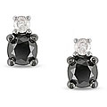 10k Gold 1/2ct TDW Black and White Diamond Stud Earrings (H-I, I2-I3)