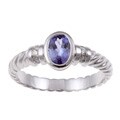 14k White Gold Tanzanite and Diamond Accent Ring (Size 7)