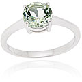 Glitzy Rocks Sterling Silver 1 1/5ct TGW Green Amethyst Solitaire Round Ring