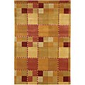 Hand-knotted Garima Multi Geometric Wool Rug (5' x 7'6)