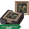 Thirstystone 'Golden Bloom' Gypsum Coasters and Holder (Set of 4)