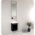 Fresca Pulito Small Black Modern Bathroom Vanity with Tall Mirror