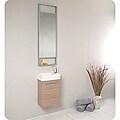 Fresca Pulito Light Oak and Stainless Steel Vanity and Mirror Set
