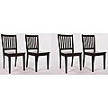 Slat Espresso Rubberwood Dining Chairs (Set of 4)