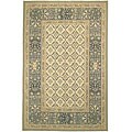 Hand-knotted French Aubusson Ivory Wool Rug (10' x 14')
