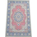 Discuss hot topics about Persian Ardabil rug here Asian Handcrafted Persian-style Salmon/ Navy Bamboo Rug (3' x 5')
