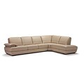 Beige Leather 2-piece Sectional Sofa