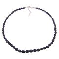 Sterling Silver Faceted Sapphire Bead Necklace