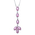 18k White Gold Pink Sapphire and 1/10ct TDW Diamond Necklace (I-J, I2-I3)