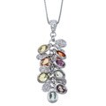 14k White Gold Sapphire and 1/5ct TDW Diamond Necklace (I-J, I2-I3)