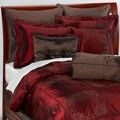 Brown/ Red Oversize 9-piece Comforter Set