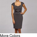 Tahari ASL Women's Cap Sleeve Sweetheart Neck Dress