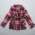 Dollhouse Big Girl's Black Plaid Hooded Peacoat FINAL SALE