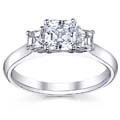 14k White Gold 1 1/2ct TDW Diamond 3-stone Engagement Ring (H-I, VS1-VS2)