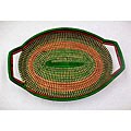Bugandan Green Tribal Food Tray Basket (Uganda)