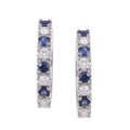 14k White Gold Sapphire and 2/5ct TDW Diamond Earrings (G-H, SI1-SI2)