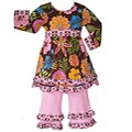 AnnLoren Girl's Floral Dress/ Pant Set