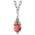 Charming Life Sterling Silver Coral Crystal Necklace