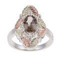 Black Hills Gold and Sterling Silver Smokey Quartz Ring