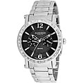 Akribos XXIV Men's Stainless Steel Swiss Day/ Date Diamond Watch