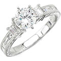 Natalie K 14k Gold 3/4ct TDW Channel Diamond and CZ Engagement Ring (H, SI1)