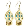 Adee Waiss Gold Overlay Turquoise Magnesite Dangle Earrings
