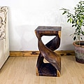 Hand-carved Wooden Double Twist Stool (Thailand)