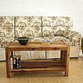 Hand-carved Teak Slat Coffee Table (Thailand)