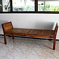 Hand-carved Teak Wood Inlay Bench (Thailand)