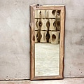 Teak Wood White Oil Rectangular Floor MIrror (Thailand)