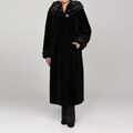 Nuage Women's Black Faux Fur Beaver Coat