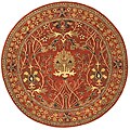 Hand-tufted Morris Rust Oriental Wool Rug (6' Round)