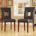 Alsace Dark Brown Faux Leather Side Chairs (Set of 2)