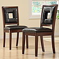 Dijon Dark Brown Faux Leather Side Chairs (Set of 2)