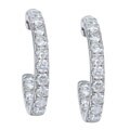 14k White Gold 1ct TDW Diamond Hoop Earrings (H-I, I2)