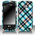 LG Ally VS740 Blue Plaid Snap-on Protective Case Cover
