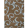 Hand-tufted Sabrina Brown Wool Rug (5' x 8')
