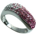 Sterling Silver White and Pink Crystal Fashion Ring