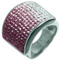 Sterling Silver White and Pink Crystal Ring