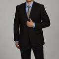 Perry Ellis Men's Slim Fit Black Pinstripe Suit