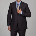 Perry Ellis Men's Slim Fit Charcoal Stripe Suit