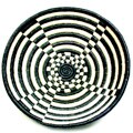 Plant Fiber Black and White Plateau Basket (Rwanda)