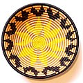 Plant Fiber Black, Tea and Yellow Plateau Basket (Rwanda)