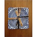 Set of 4 Dutch Wax Cloth Indigo Wine Coasters (Rwanda)