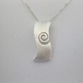 Sterling Silver Brushed Wavy Necklace (Thailand)