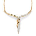 18k Gold over Sterling Silver Diamond Accent Swirl Necklace