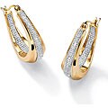 18k Gold over Sterling Silver Diamond Accent Earrings