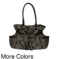 Valencia Signature Chain Jacquard Large Belted Shopper Bag