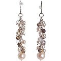 Citrine, Smokey Quartz and FW Pearl Earrings (8-9 mm)