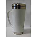 Stainless Steel 18-oz White Ceramic Travel Mugs (Pack of 2)